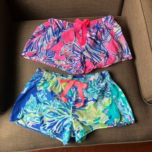 2 PAIR Lilly Pulitzer Pajama Shorts